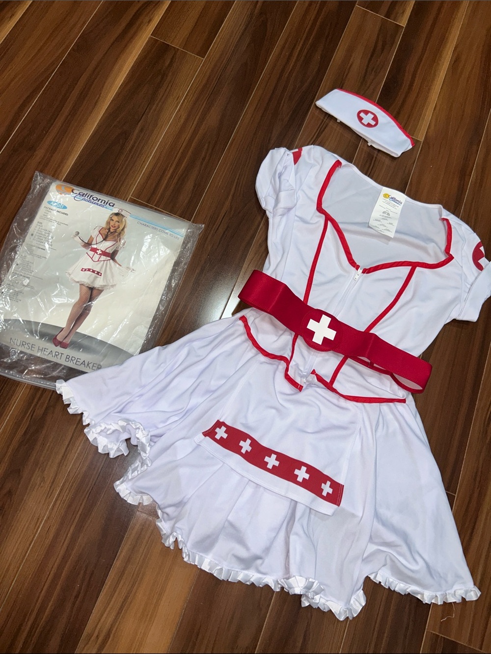 Large ladies Nurse heart breaker California costumes Halloween sexy costume
